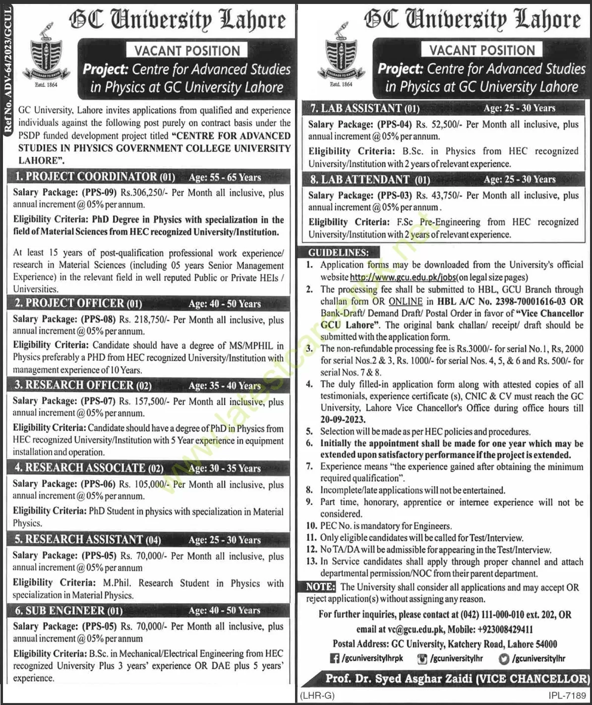 Government-College-University-GCU-Lahore-Jobs-05-Sep-2023