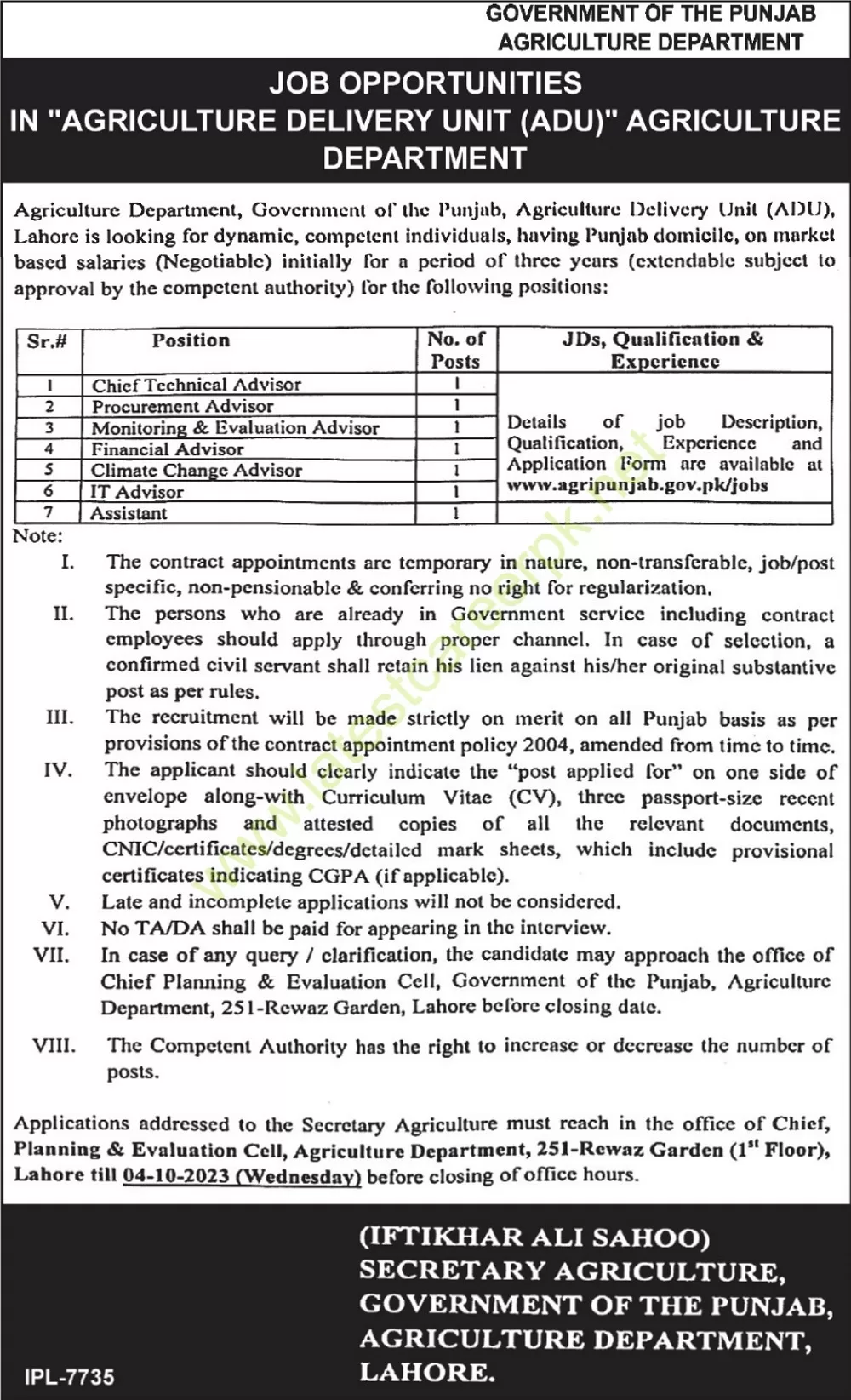 Government-of-Punjab-Agriculture-Department-Lahore-Jobs-20-Sep-2023