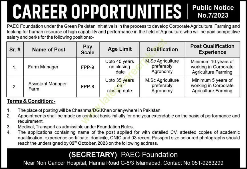 PAEC-Foundation-Islamabad-Jobs-18-Sep-2023