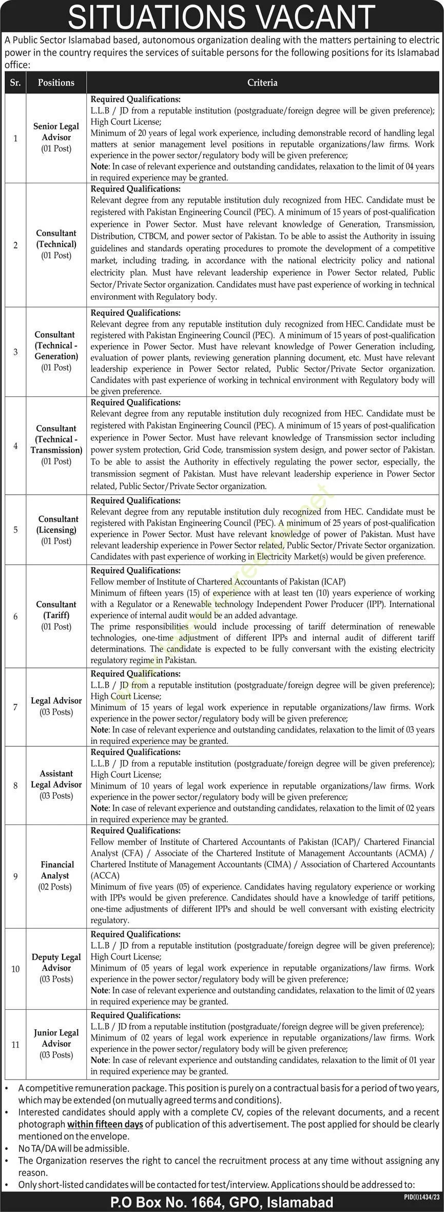 Public-Sector-Organization-Islamabad-Jobs-03-Sep-2023