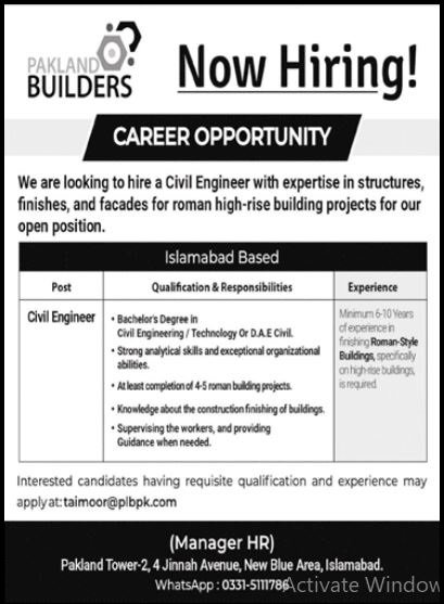 Pakland-Builders-Pvt-Limited-Islamabad-Jobs-21-Jan-2024
