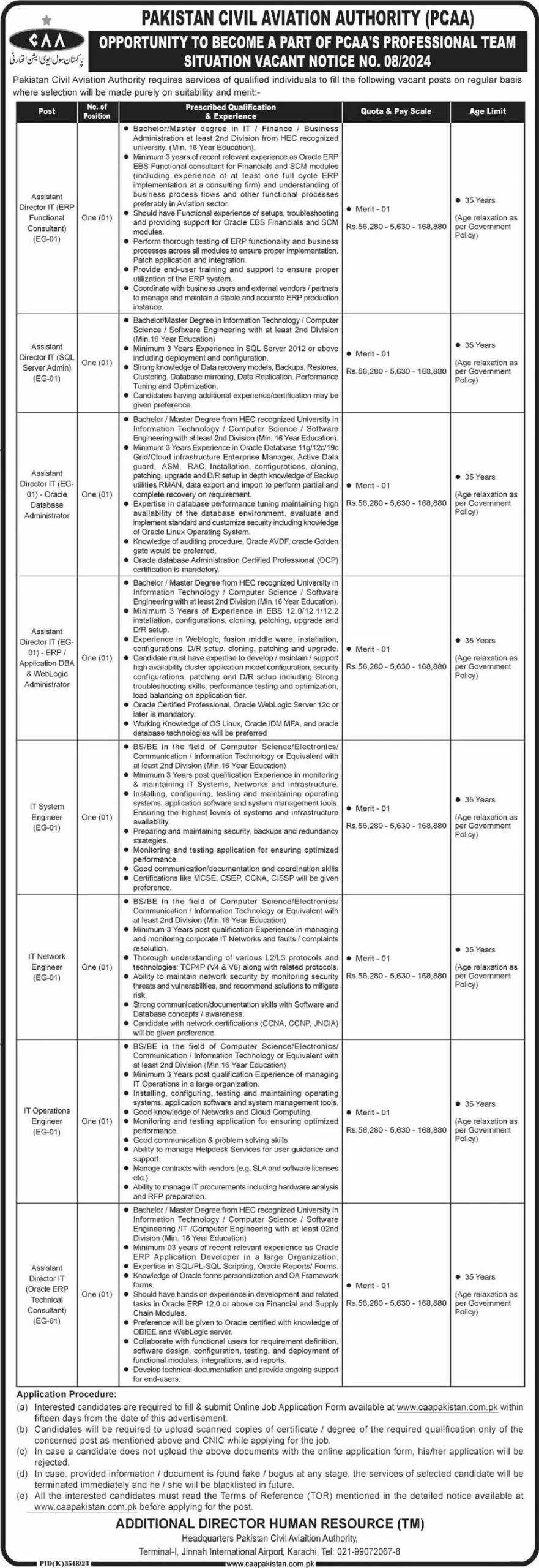 Pakistan-Civil-Aviation-Authority-PCAA-08-Karachi-Jobs-13-June-2024