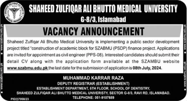 Shaheed-Zulfiqar-Ali-Bhutto-Medical-University-Islamabad-Jobs-24-june-2024