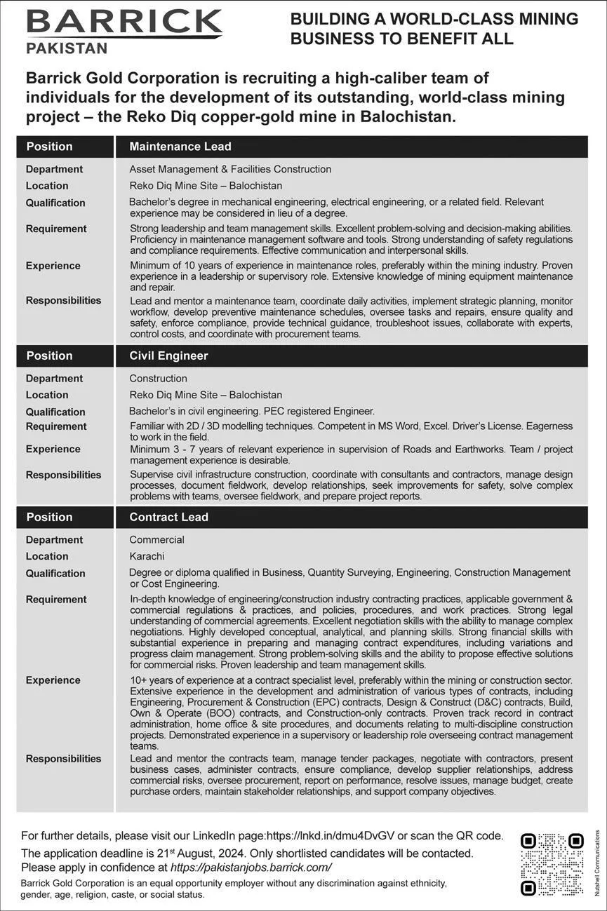 Barrick-Gold-Corporation-Pvt-Limited-District-Chagai-Jobs-05-Aug-2024