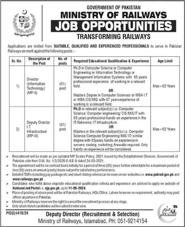 Government-of-Pakistan-Ministry-of-Railways-Islamabad-Jobs-28-Aug-2024